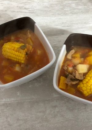 Una foto de Puchero con lomo de cerdo