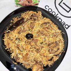 Tandoori chicken boti biryani A picture of Tandoori chicken boti biryani.