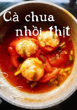 Hình của món Cà chua nhồi thịt sốt cà.