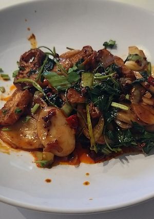A picture of Sichuan style rice cakes.