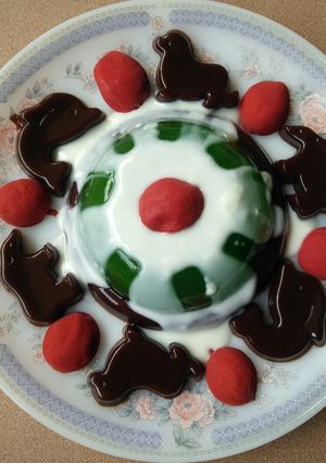 Foto resep Agar Nutrijel Labu Siam Sehat Rasa Melon dan Coklat