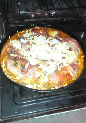 Una foto de Pechuga de pollo a la pizza