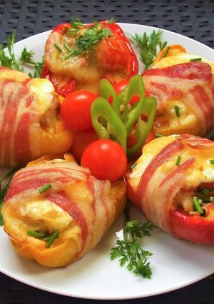 Sült töltött paprika recept fotója