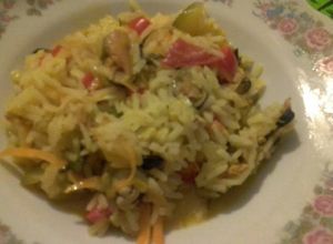 Una foto de Arroz con mejillones y verduras (apto celíacos)