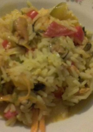 Una foto de Arroz con mejillones y verduras (apto celíacos)