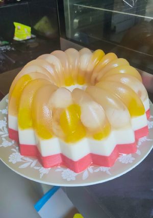 Foto resep Puding Buah Potong Yogurt