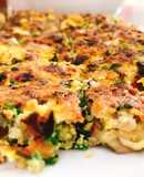 Trứng chiên thịt trộn nấm hương