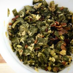 A picture of Avarakkai curry (flat beans).