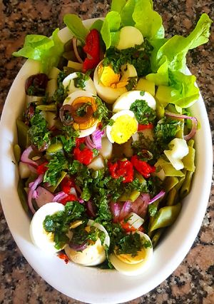 Una foto de Ensalada de chauchas y papas. #cumplimos7