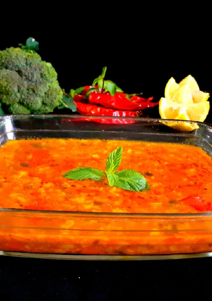عکسی از دستور سوپ بروکلی با گوشت چرخ کرده 😋😍