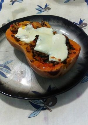 Una foto de Calabaza rellena