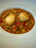Pochas con vieiras