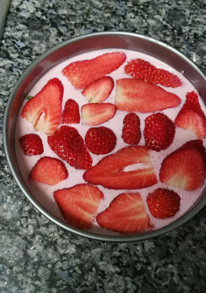 Una foto de Mousse de fresa