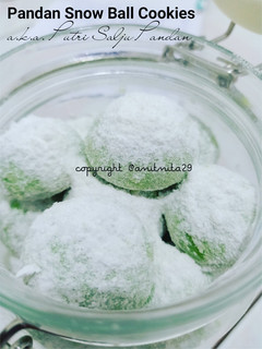 Foto resep Pandan Snow Ball Cookies (Putri Salju Pandan)