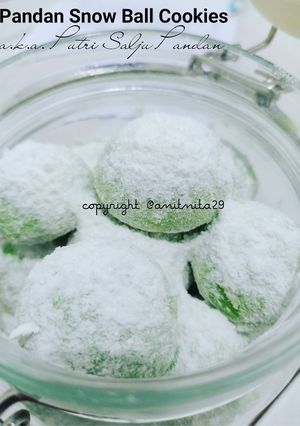 Foto resep Pandan Snow Ball Cookies (Putri Salju Pandan)