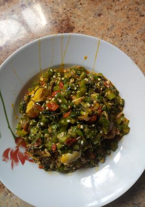 A picture of Okro soup.
