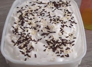Foto de Sorvete de flocos ou baunilha zero lactose