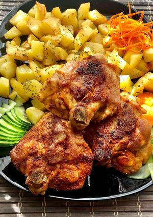 Fokhagymás Sült Csirkecombok recept fotója