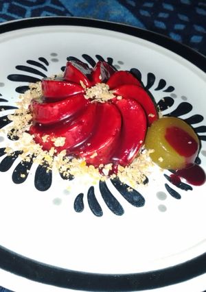 Una foto de Mousse de Piloncillo con Jelly de calabaza