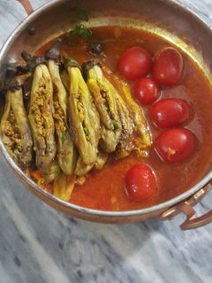 عکسی از دستور بادمجان شکم پر