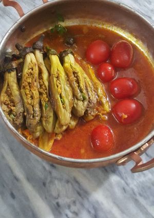 عکسی از دستور بادمجان شکم پر
