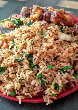 A picture of Veg Manchurian Fried Rice.