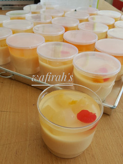Foto resep Mango silky puding with fruit cocktail