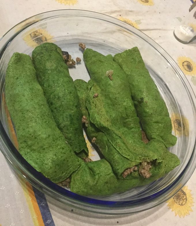 Una foto de Crepes de espinaca proteicos, sin harina 😉
