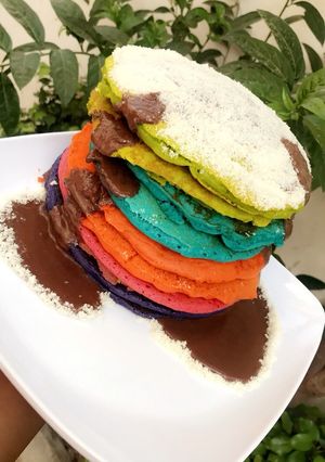 A picture of Rainbow pancake 🥞.