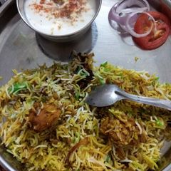 Chicken dum biryani A picture of Chicken dum biryani.