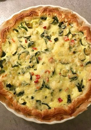 Une photo de Tarte courgettes persil