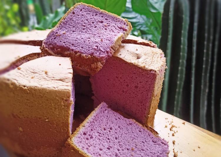 Cara Gampang Membuat Ciffon Cake Taro Lembut, Menul… tanpa Baking Powder yang Harus Dicoba