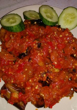 Foto resep Ikan asap bumbu pecak mix terong