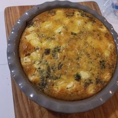 Spinach, Bacon, Mushroom and Feta Crustless Quiche A picture of Spinach, Bacon, Mushroom and Feta Crustless Quiche.
