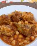 Guiso de albóndigas de bacalao