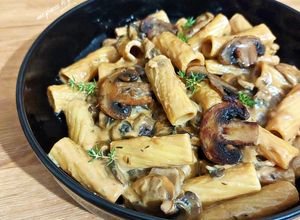 Une photo de Pâtes crémeuses au miso et champignons