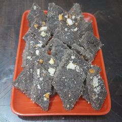 A picture of Navratri kuttu burfi.