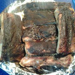 A picture of Mayan chocolate rubbed ribs.