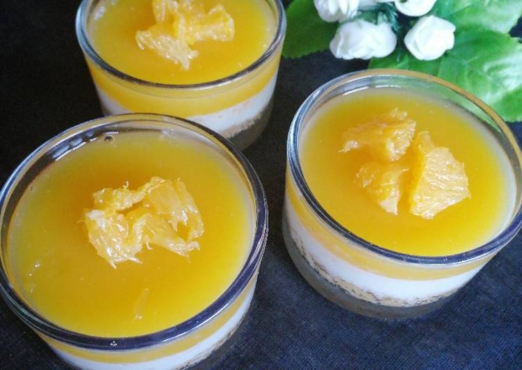 Easiest Way to Make Perfect Triple layer orange pudding