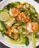 Bún lứt trộn tôm chua ngọt