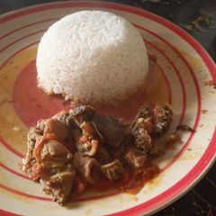 Rice and matumbo A picture of Rice and matumbo.