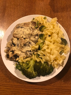 A picture of Pork Tenderloin with Mushroom Cream Sauce.