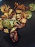 Sautéed Duck Breasts with Potatoes and Zucchini with a hint of foie gras