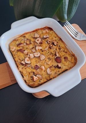 Une photo de Gratin de champignons aux noisettes