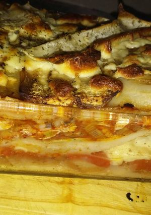 Una foto de Lasagna de verdura y pollo