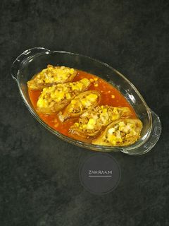 عکسی از دستور بادمجان شکم پر