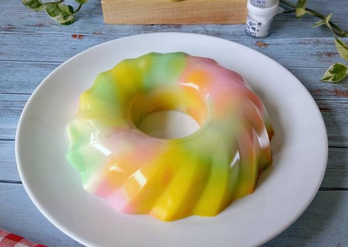 Rainbow Bread Puding