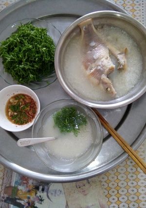 Hình của món Cháo cá diêu hồng _cải cay.