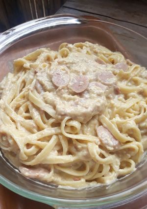 Foto resep Creamy Fettucine Carbonara <50rb by ama(R)sak