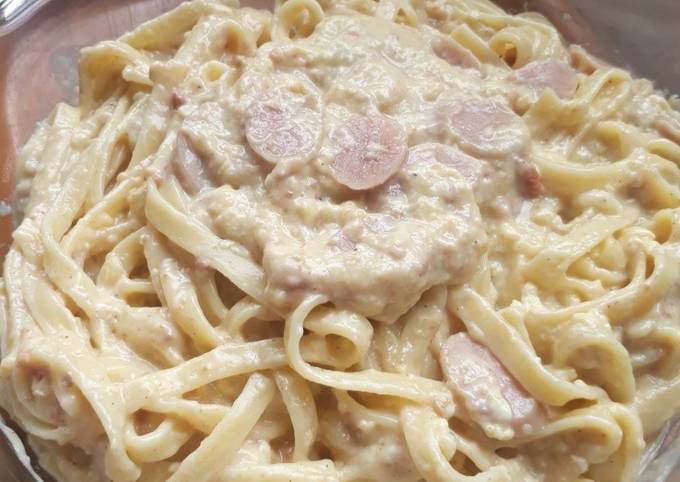 Creamy Fettucine Carbonara <50rb by ama(R)sak